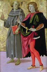 San Sebastián con un santo franciscano, c.1473